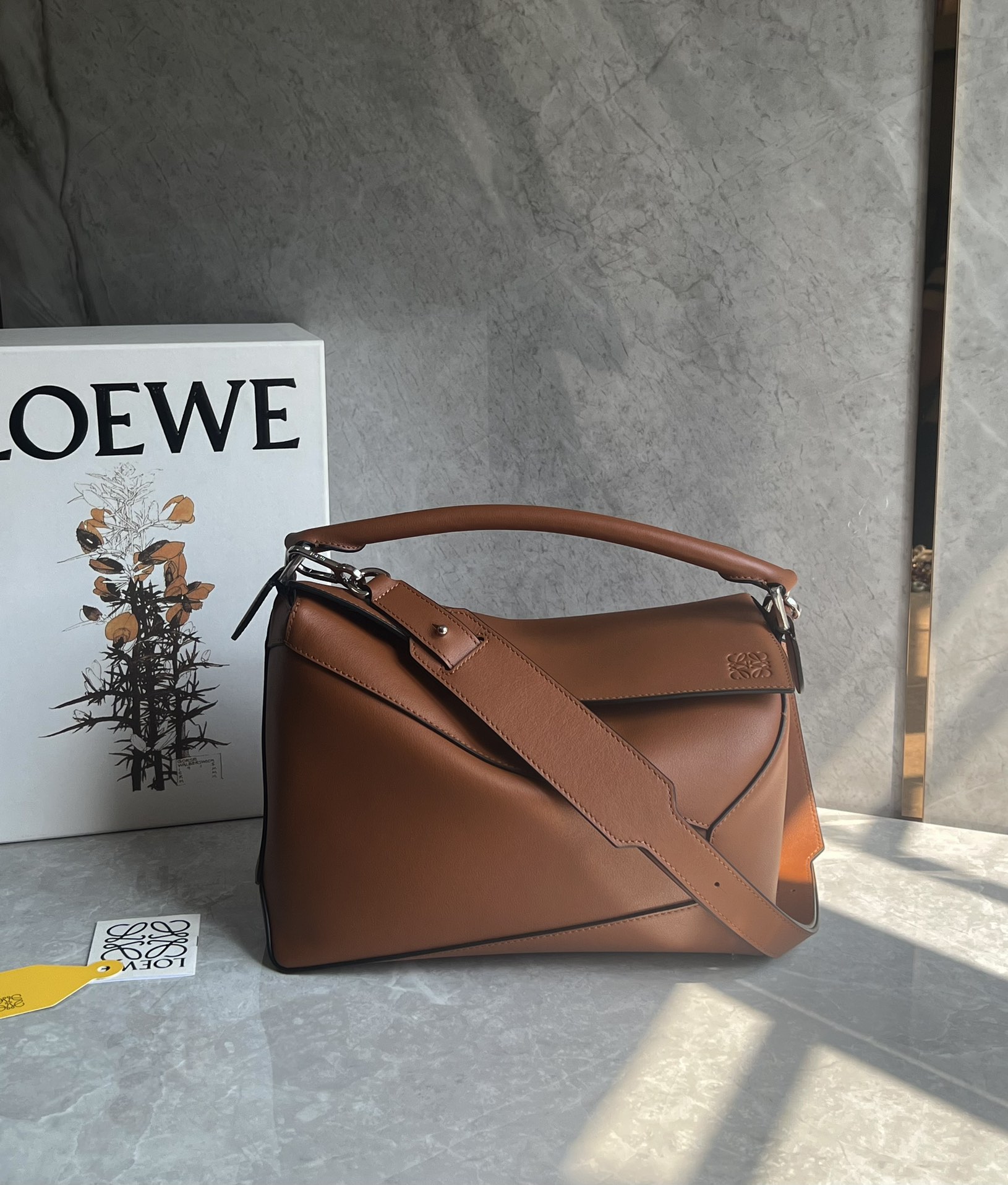 Loewe Medium Puzzle Bag in Classic Calfskin Toffee